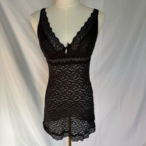 Victoria's Secret Black Floral Lace Slip Size Medium